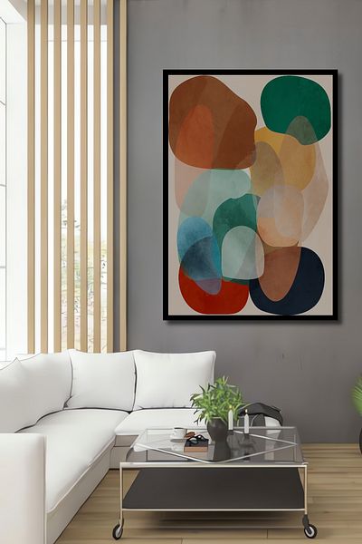 Teona Ahşap Colorat Abstract Lemn MDF Dreptunghi Decorativ Acasă, Locul de Muncă Pictură Perete
