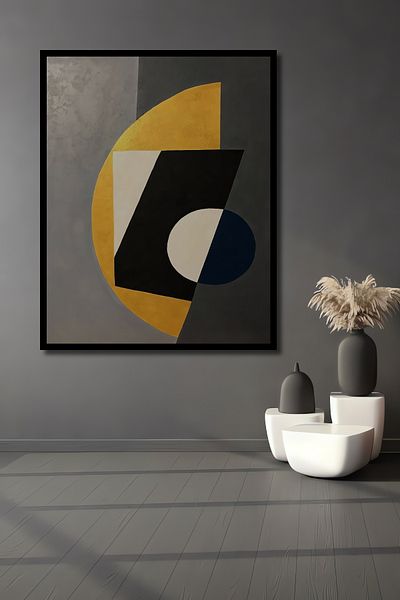 Teona Ahşap Geometric Abstract Decorativ Lemn MDF Dreptunghi Acasă, Locul de Muncă Pictură Perete