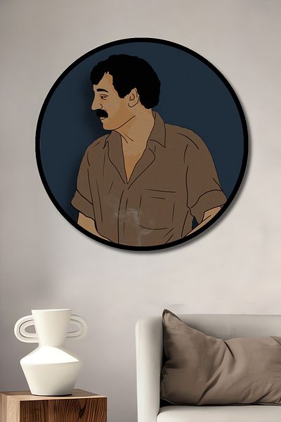 Teona Ahşap Pictură murală rotundă decorativă din lemn MDF cu tematică Greenwood pentru acasă, la locul de muncă