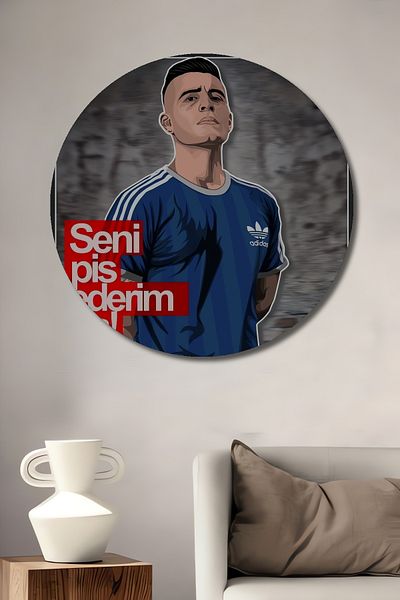 Teona Ahşap I Stink You Ha Lemn MDF Rotund Decorativ Acasa, Locul de Muncă Pictură Perete