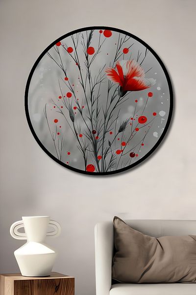 Teona Ahşap Decorativ din lemn MDF rotund Floarea de măceș Pictură murală pentru casă, loc de muncă