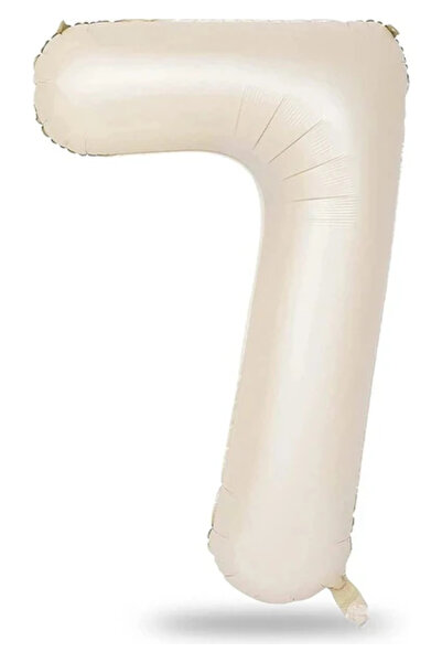 BALON DİYARI بالون فويل بلون كريمي لعمر 7 سنوات مقاس 34 بوصة (76-82 سم)