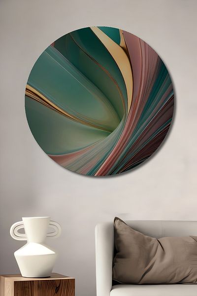 Teona Ahşap Model de val abstract Decorativ din lemn MDF rotund pentru pictura de perete acasă, la locul de muncă