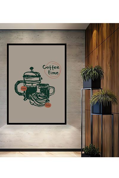 Teona Ahşap Coffee Time Decorativ Lemn MDF Dreptunghi Acasă, Locul de Muncă Pictură Perete