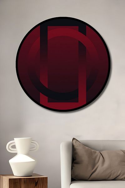 Teona Ahşap Roșu Geometric Decorativ Lemn MDF Rotund Acasă, Locul de Muncă Pictură Perete