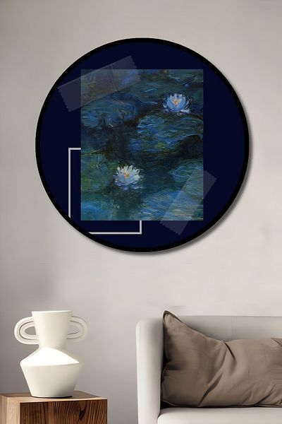 Teona Ahşap Monet Liliom Lemn MDF Rotund Decorativ Acasă, Locul de Muncă Pictură Perete