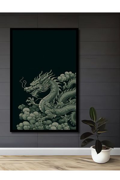 Teona Ahşap Dragon Power Decorativ Lemn MDF Dreptunghi Acasă, Locul de Muncă Pictură Perete