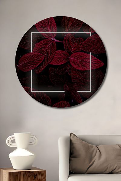 Teona Ahşap Frunze Roșii Decorative Lemn MDF Rotund Acasă, Locul de Muncă Pictură Perete