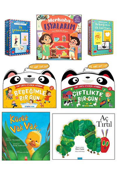 Sincap Kitap Merhaba Eşyalarım İlk Kelimelerim Bebeğimin İlk Kartları Çiftlikte Bebeğimle Bir Gün Aç Tırtıl Bebek