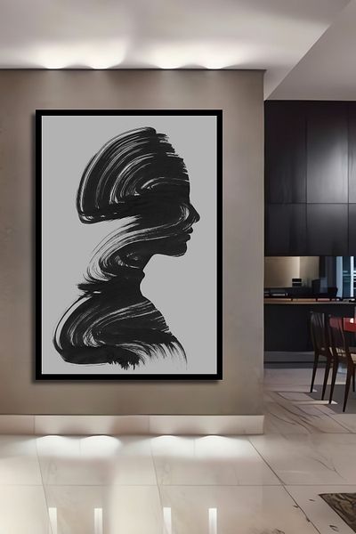 Teona Ahşap Artă abstractă Decorativ Lemn MDF Dreptunghi Acasă, Locul de Muncă Pictură Perete