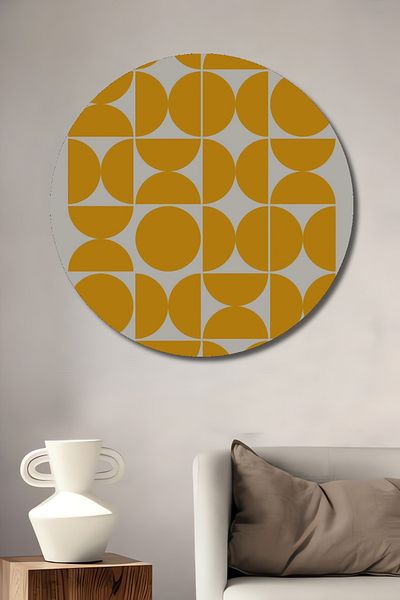 Teona Ahşap Model geometric decorativ din lemn MDF rotund pentru pictura de perete acasa, loc de munca