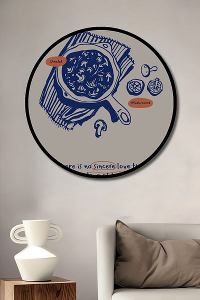 Teona Ahşap Gourmet Love Decorativ Lemn MDF Rotund Acasă, Locul de Muncă Pictură Perete