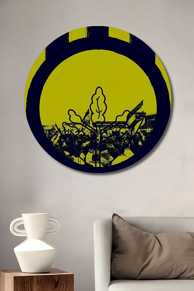 Teona Ahşap Motiv de frunze din lemn decorativ MDF rotund pentru pictură de perete acasă, la locul de muncă