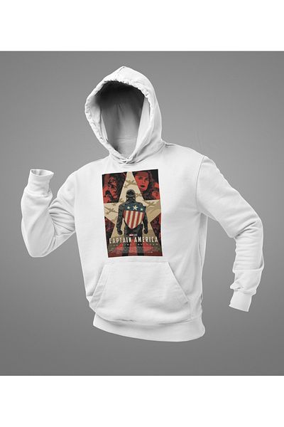 SEVBANO Captain America Avengers Character Printed Unisex Oversize Hoodie