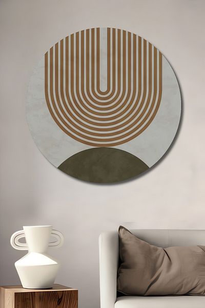 Teona Ahşap Modern Geometric Lemn MDF Rotund Decorativ Acasă, Locul de Muncă Pictură Perete