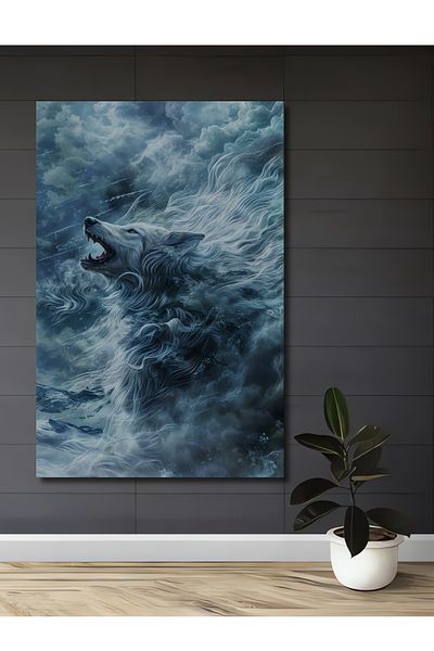 Teona Ahşap Wolf Storm Decorativ Lemn MDF Dreptunghi Acasă, Locul de Muncă Pictură Perete