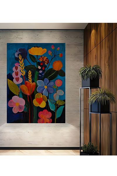 Teona Ahşap Flori colorate Decorative Lemn MDF Dreptunghi Acasă, Locul de Muncă Pictură Perete