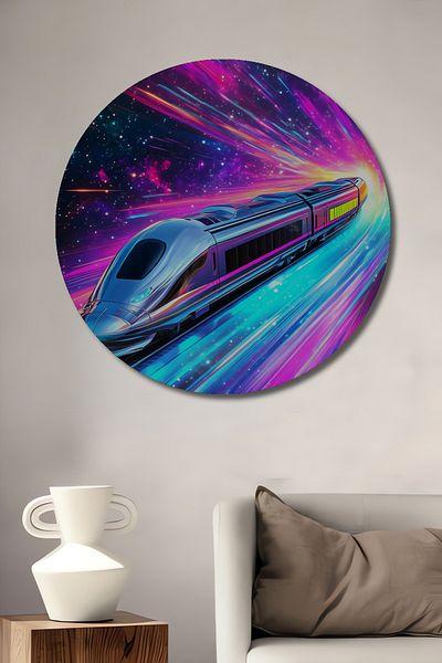 Teona Ahşap Space Roller Coaster Decorativ Lemn MDF Casă rotundă, Pictură murală la locul de muncă