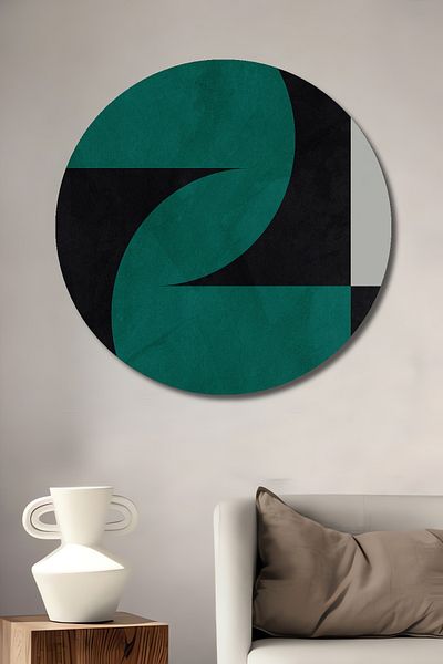 Teona Ahşap Modern Geometric Lemn MDF Rotund Decorativ Acasă, Locul de Muncă Pictură Perete