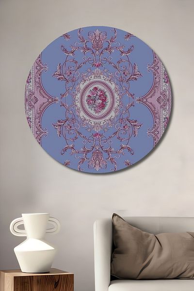 Teona Ahşap Model vintage decorativ din lemn MDF rotund pentru casa, locul de munca pictura pe perete