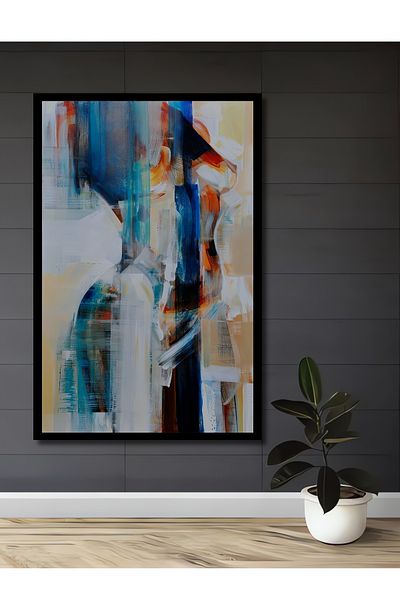 Teona Ahşap Abstract Touch Decorativ Lemn MDF Dreptunghi Acasă, Locul de Muncă Pictură Perete