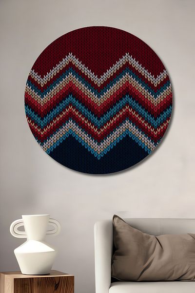Teona Ahşap Model în zig-zag, lemn decorativ MDF, pictură rotundă pentru casă, loc de muncă