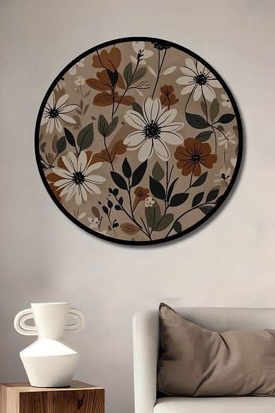 Teona Ahşap Decorativ din lemn MDF rotund grădină de flori pentru casă, loc de muncă pictură murală
