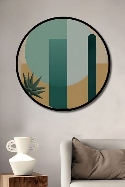 Teona Ahşap Abstracție Geometrică Lemn MDF Rotund Decorativ Acasă, Locul de Muncă Pictură Perete