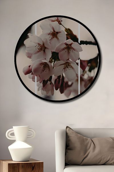 Teona Ahşap Sakura Flowers Decorativ Lemn MDF Rotund Casa, Locul de Muncă Pictură Perete