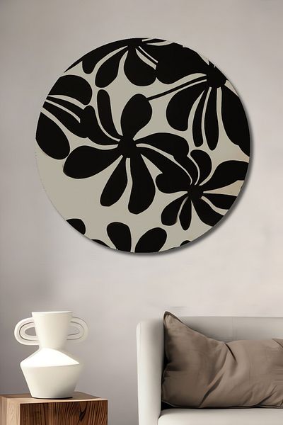 Teona Ahşap Model de flori din lemn MDF rotund decorativ pentru casa, locul de munca pictura pe perete