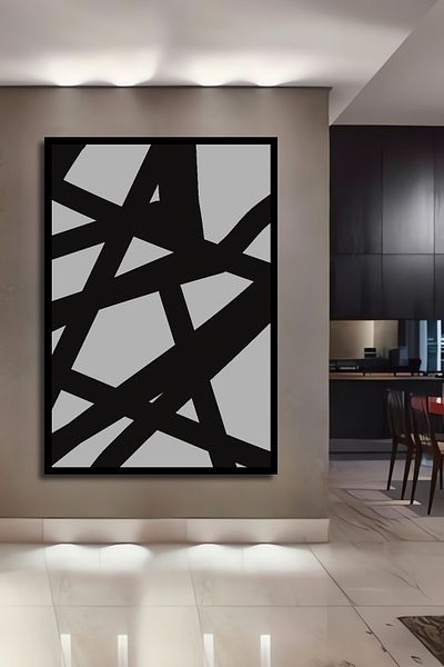 Teona Ahşap Linii abstracte Decorative Lemn MDF Dreptunghi Acasă, Locul de muncă Pictură murală