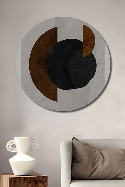 Teona Ahşap Geometric Elegance Decorativ Lemn MDF Rotund Acasă, Locul de Muncă Pictură Perete