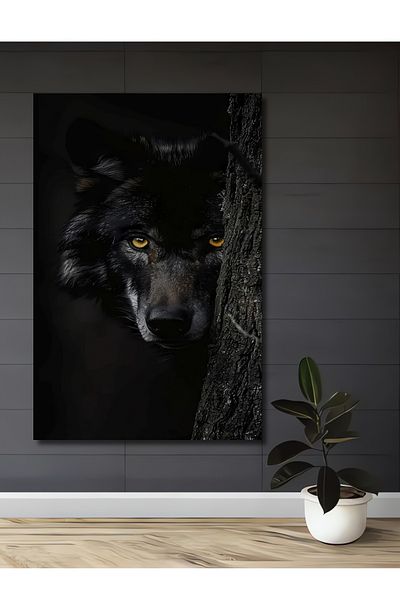 Teona Ahşap Wolf's Look Decorativ Lemn MDF Dreptunghi Acasă, Locul de Muncă Pictură Perete