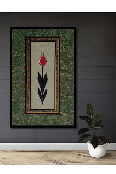 Teona Ahşap Lalea dreptunghiulară din lemn decorativ MDF, pictură murală pentru locul de muncă