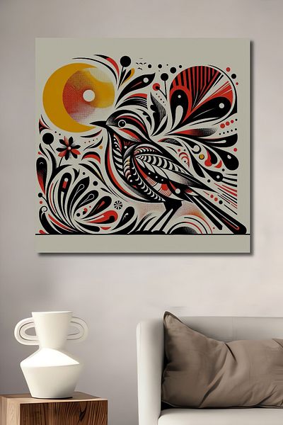Teona Ahşap Păsări abstracte colorate din lemn MDF dreptunghiular decorativ pentru acasă, pictură murală la locul de muncă
