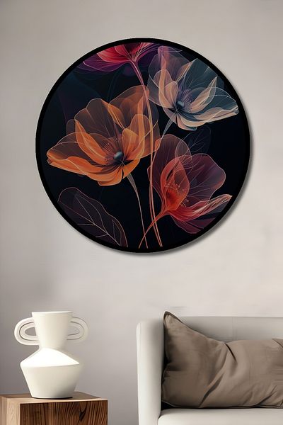 Teona Ahşap Flori Eterice Decorative Lemn MDF Rotund Acasa, Locul de Muncă Pictură Perete