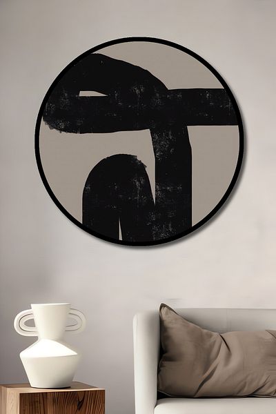 Teona Ahşap Acasă rotundă din lemn MDF decorativ minimalist abstract, pictură murală la locul de muncă