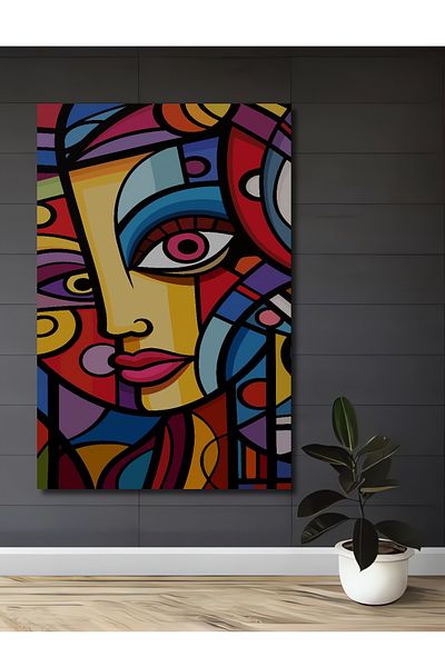 Teona Ahşap Față abstractă colorată decorativă din lemn MDF dreptunghiulară pentru pictură murală acasă, la locul de muncă