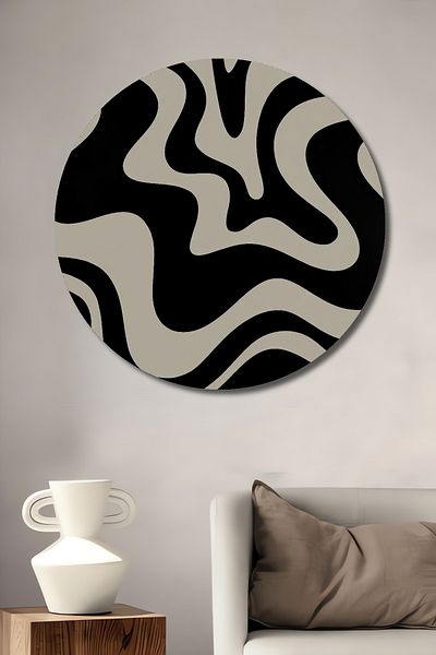 Teona Ahşap Abstract Wave Art Decorativ Lemn MDF Rotund Acasă, Locul de Muncă Pictură de perete