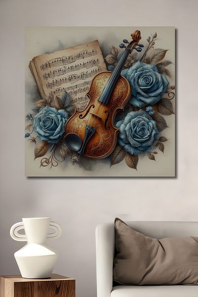 Teona Ahşap Trandafiri muzicali din lemn MDF dreptunghiular decorativ pentru casa, loc de munca pictura pe perete