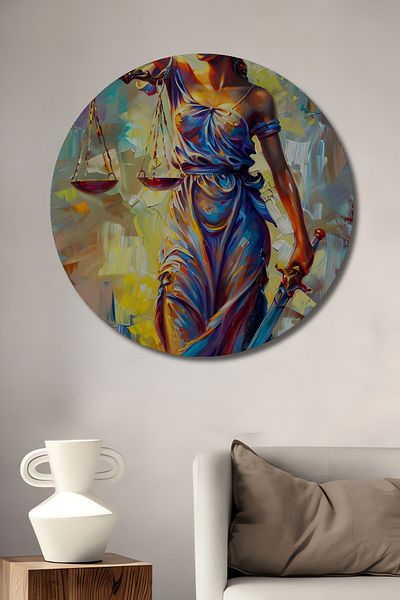 Teona Ahşap Zeita Dreptate Decorativă Lemn MDF Rotund Acasă, Locul de Muncă Pictură Perete