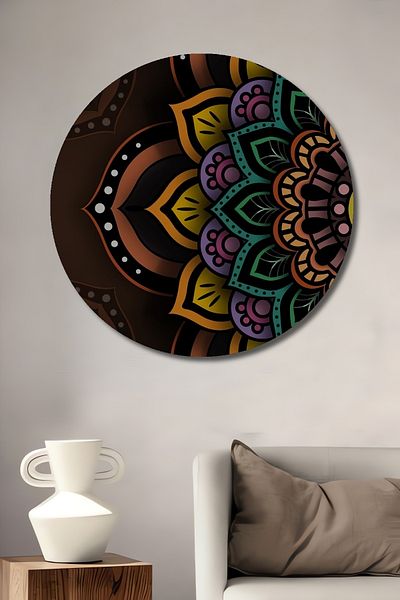Teona Ahşap Flower Mandala Decorativ Lemn MDF Rotund Acasă, Locul de Muncă Pictură Perete