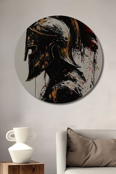 Teona Ahşap Spartan Warrior Decorativ Lemn MDF Rotund Acasă, Locul de Muncă Pictură Perete