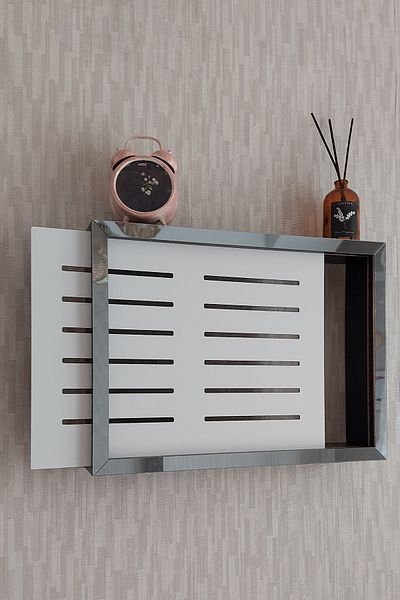 HKM Ticaret 25X35X7 cm - with Grid and Wall Hanging Fuse and Modem-Wifi Storage Box