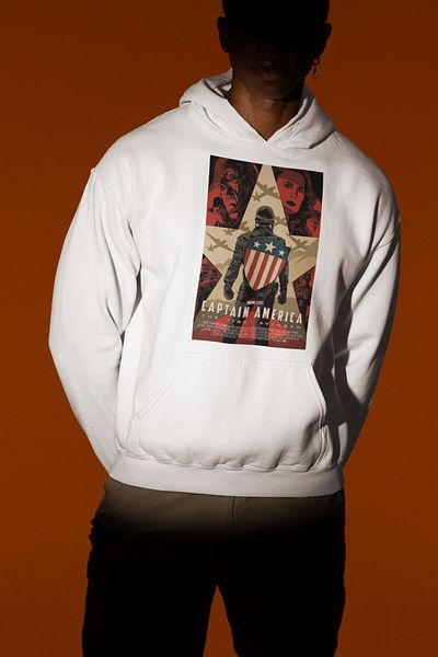 SEVBANO Captain America Avengers Character Printed Unisex Oversize Hoodie