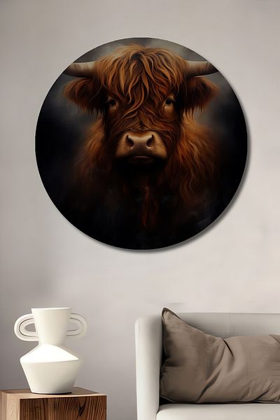 Teona Ahşap Strong Bull Decorativ Lemn MDF Rotund Acasă, Locul de Muncă Pictură Perete