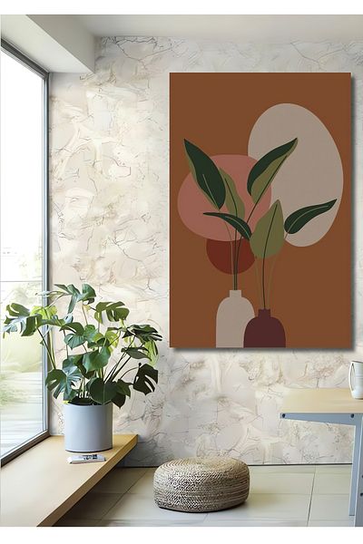Teona Ahşap Decorativ din lemn MDF dreptunghiular acasă, loc de muncă pictură murală ilustrație modernă de flori
