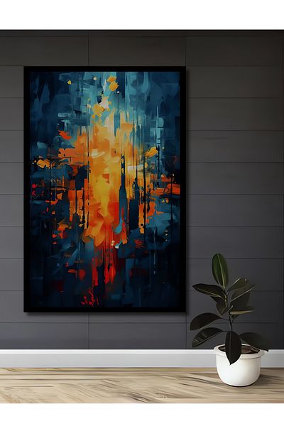 Teona Ahşap Explozie de culoare abstractă Decorativ Lemn MDF Dreptunghi Acasă, Locul de muncă Pictură murală