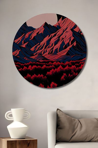 Teona Ahşap Flori la lumina lunii Decorativ din lemn MDF rotund pentru casa, locul de munca pictura pe perete