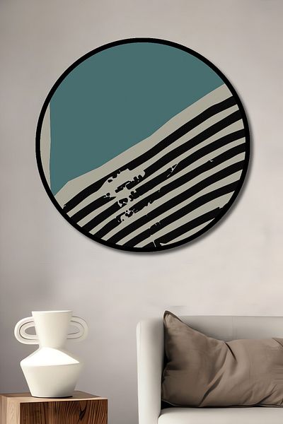 Teona Ahşap Linii Moderne Decorative Lemn MDF Rotund Acasă, Locul de Muncă Pictură Perete
